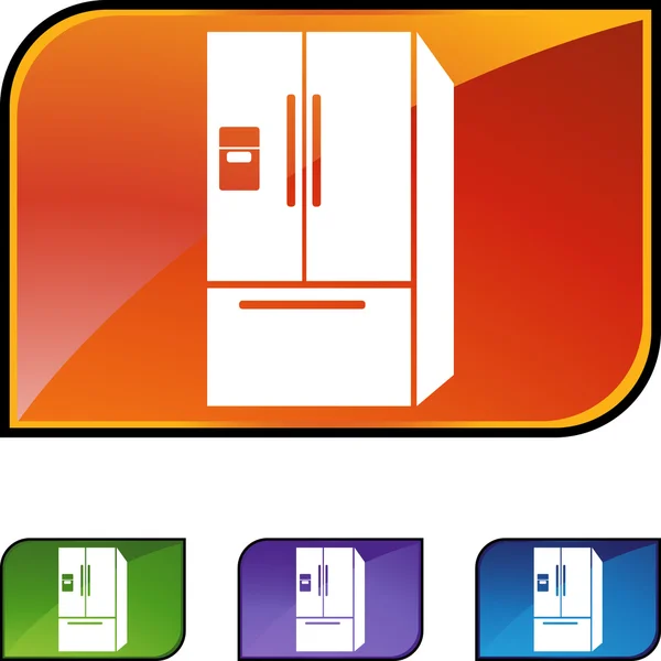Bouton web réfrigérateur — Image vectorielle
