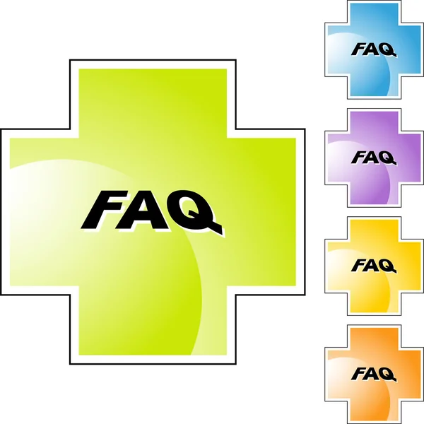 FAQ icono web — Vector de stock