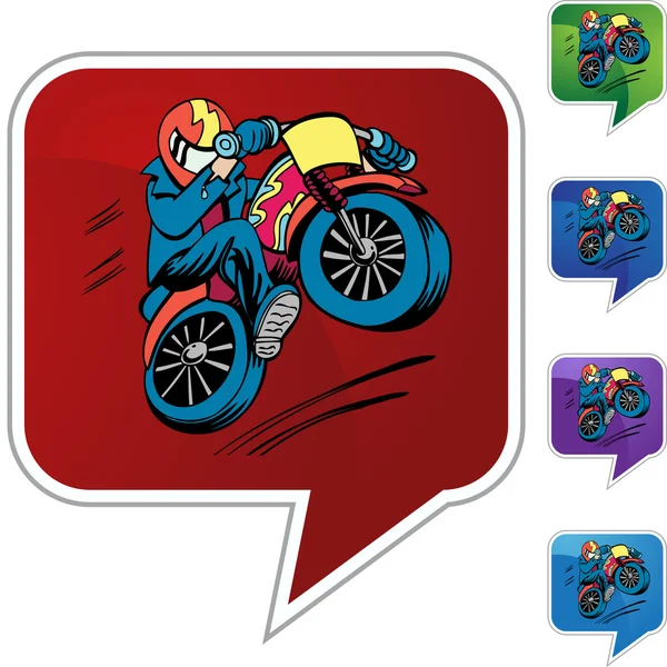 Stunt motocicleta icono web — Vector de stock