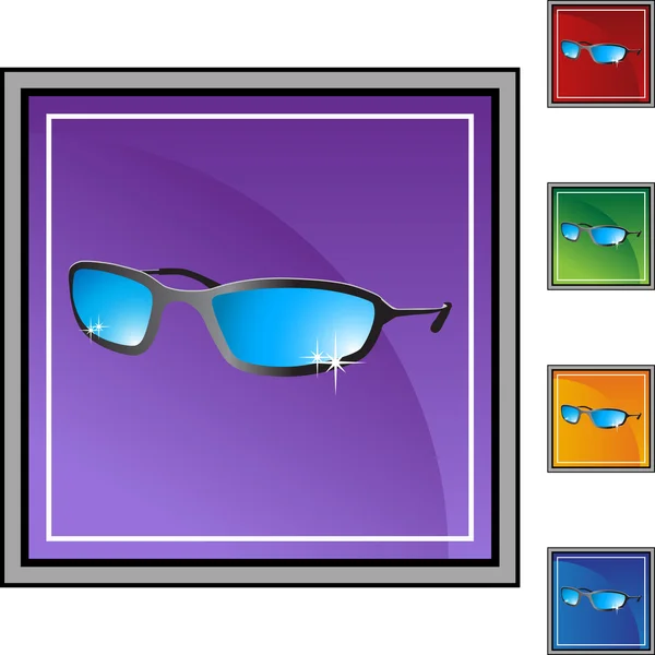 Botón web gafas de sol — Vector de stock