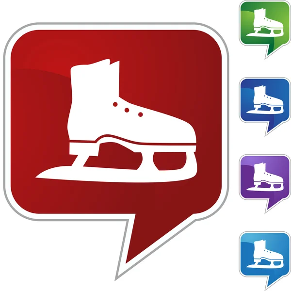 Ícone de patinagem no gelo botão — Vetor de Stock