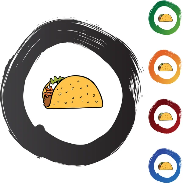 Taco pókháló ikon — Stock Vector