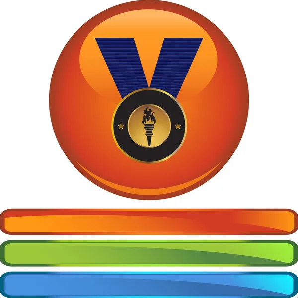 Medaglia d'oro icona web — Vettoriale Stock