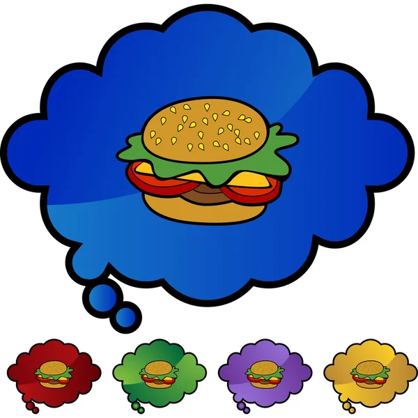 Burger botón web — Archivo Imágenes Vectoriales