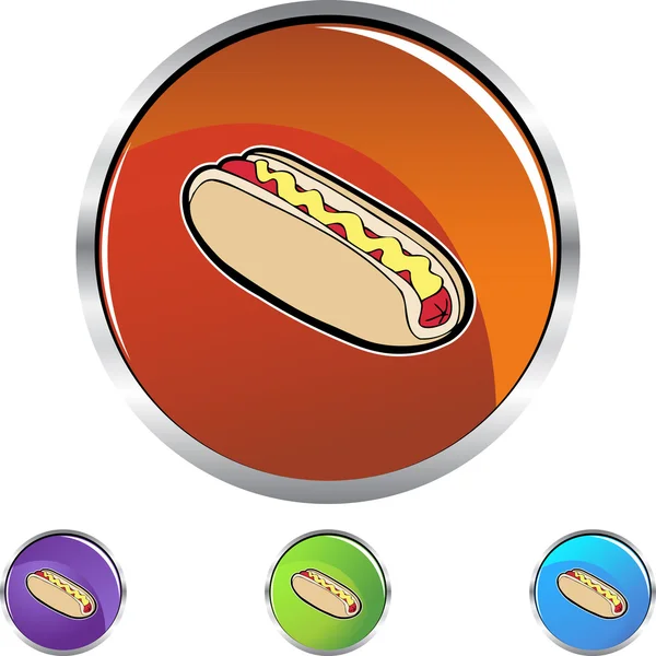 Hotdog ícone botão —  Vetores de Stock