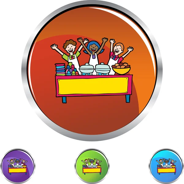 Icône web Kids in Buffet — Image vectorielle