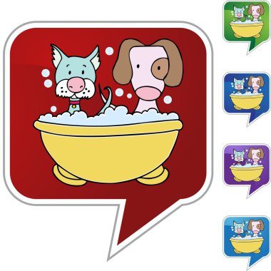 Köpek yavrusu banyo web simgesi