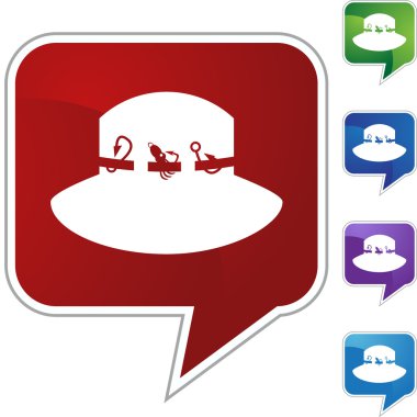 Balık tutma şapka web düğmesi