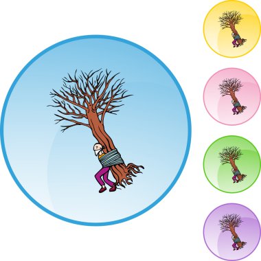 Adam ağaç web düğmeye bağlı