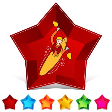 Kürek Kayık adam değerli taş düğme kümesi