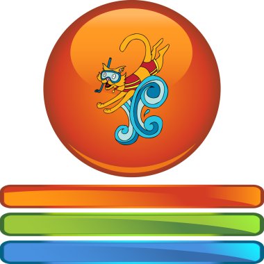 Yüzme kedi web simgesi