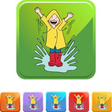 Yağmurlu bir gün çocuk düğmesi