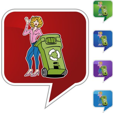 Geri dönüşüm kadın web simgesi