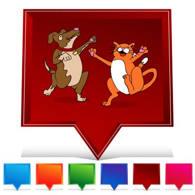 Kedi ve köpek Gemstone düğmesini dans ayarla