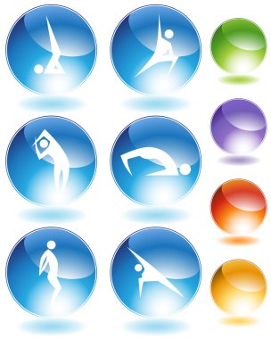 yoga kristal Icon set