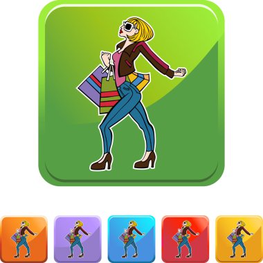 Alışveriş kadın web simgesi