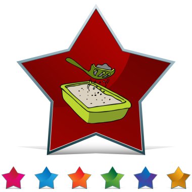 Yavru kedi çöp elek altı düğme kümesi