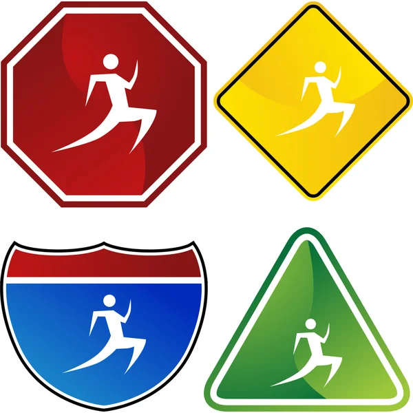 Runner Icon set — Stok Vektör