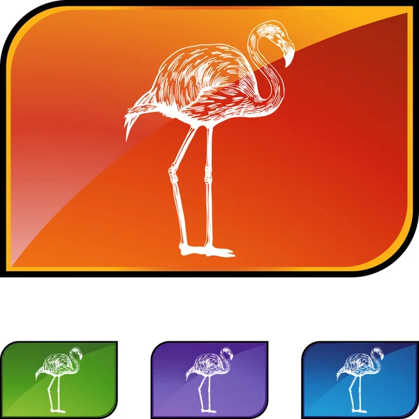 Rosa Flamingo spindelväv ikonen — Stock vektor