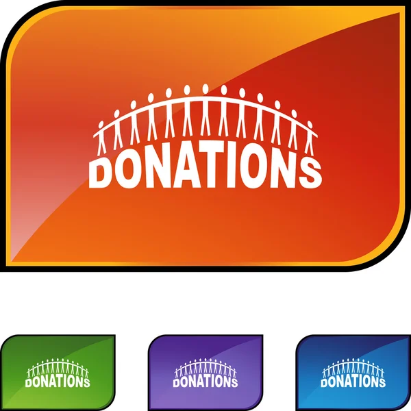 Donations web button — Stock Vector