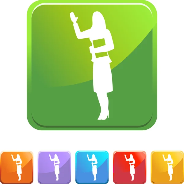 Business Woman Waving — Stock Vector