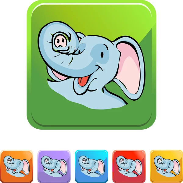 Elefant web Icon — Stock vektor