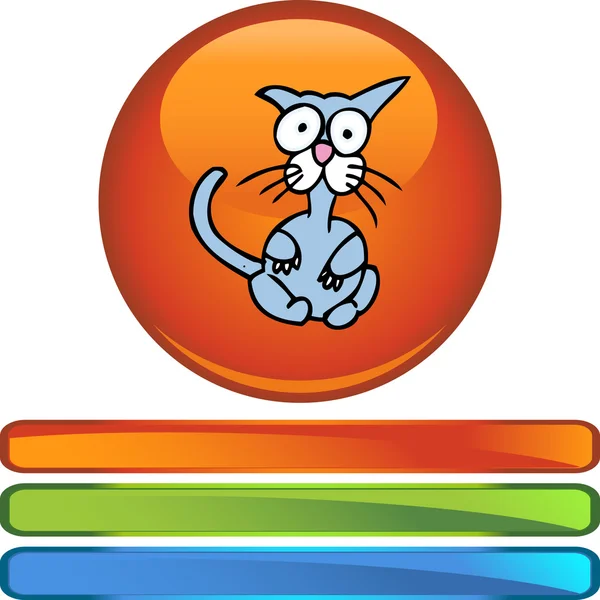 怖がっている猫の web アイコン — ストックベクタ