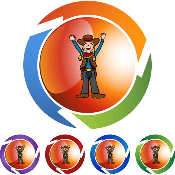 Cowgirl web icon — Stock Vector