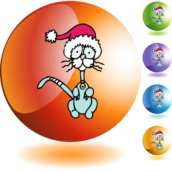 Skinny Christmas Cat — Stock Vector