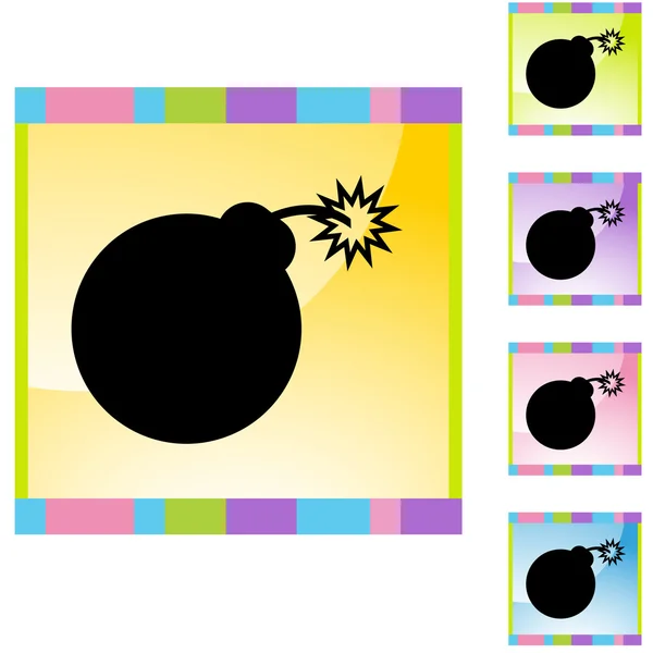 Bomb icon button — Stock Vector