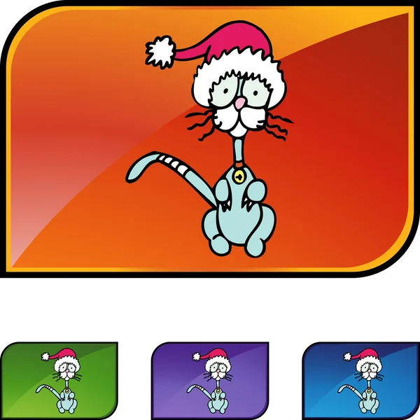 Skinny Christmas Cat — Stock Vector