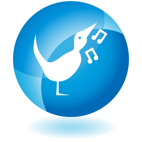 Zingen de knoop van het pictogram van de vogel — Stockvector