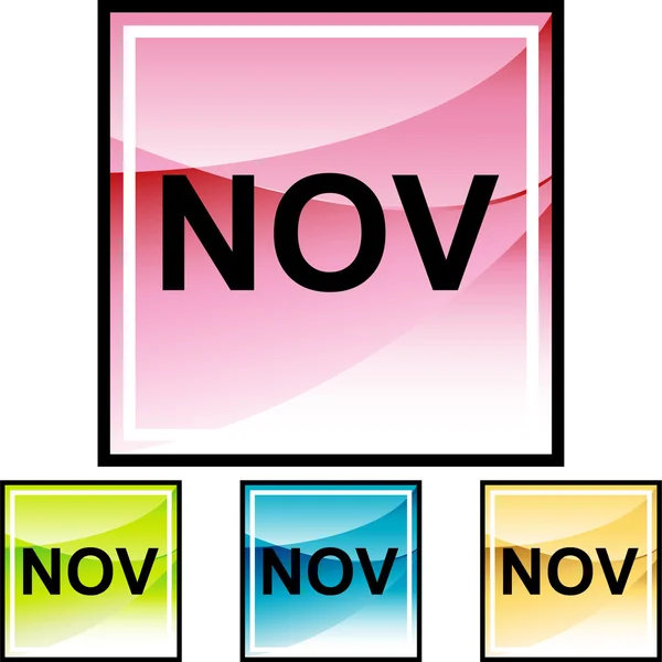 Botón web de noviembre — Vector de stock