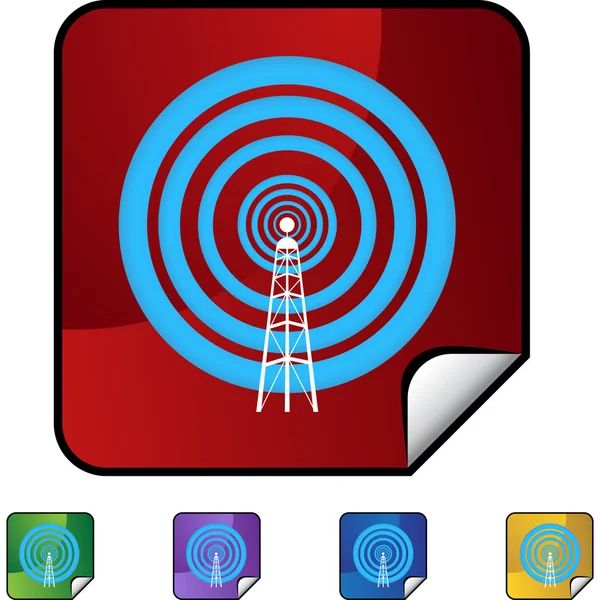 Ícone web da torre de sinal — Vetor de Stock