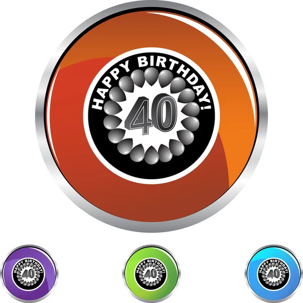 Gratulerer med dagen 40-knappen – stockvektor