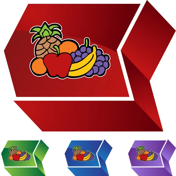 Fruit icon button — Stock Vector