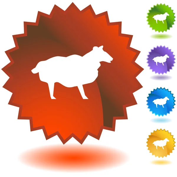 Sheep Starburst Icon Set — Stock Vector
