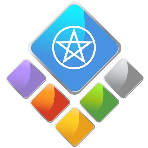 Ícone do botão Pentagram — Vetor de Stock