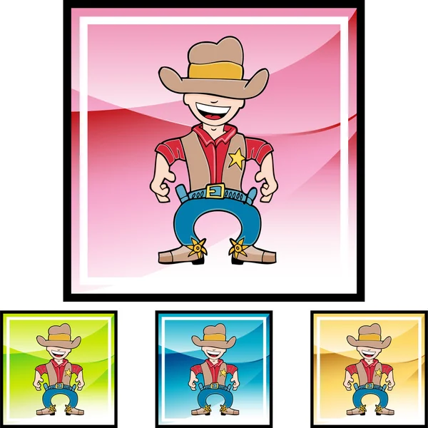 Icône web Cowboy — Image vectorielle