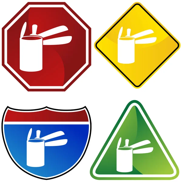 Peut ouvrir le symbole signe et le bouton — Image vectorielle