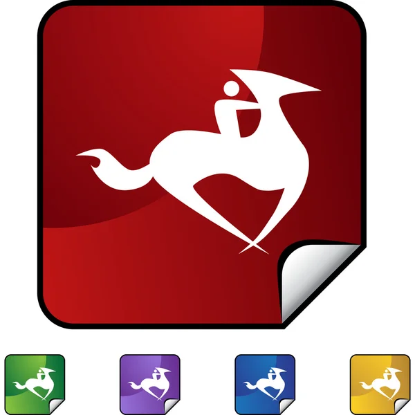 Paard jockey pictogram — Stockvector