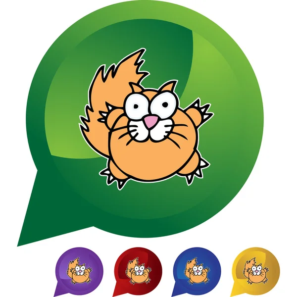 Şişman kedi web simgesi — Stok Vektör