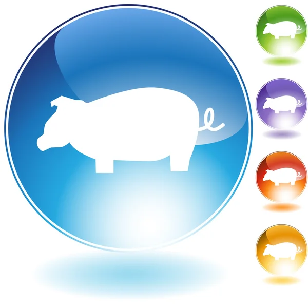 Icona di cristallo di maiale — Vettoriale Stock