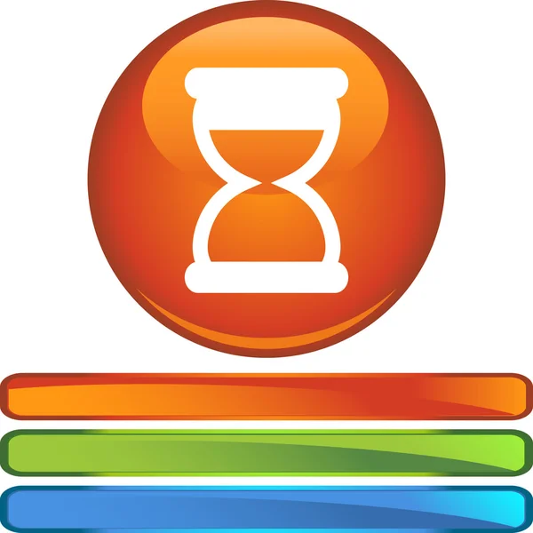 Botón web reloj de arena — Vector de stock