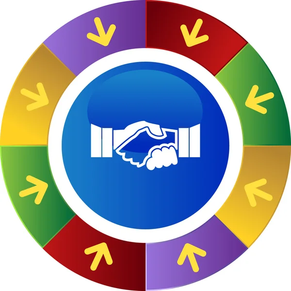 Handshake web button — Stock Vector