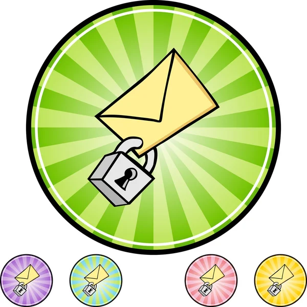 Bouton icône Email sécurisé — Image vectorielle