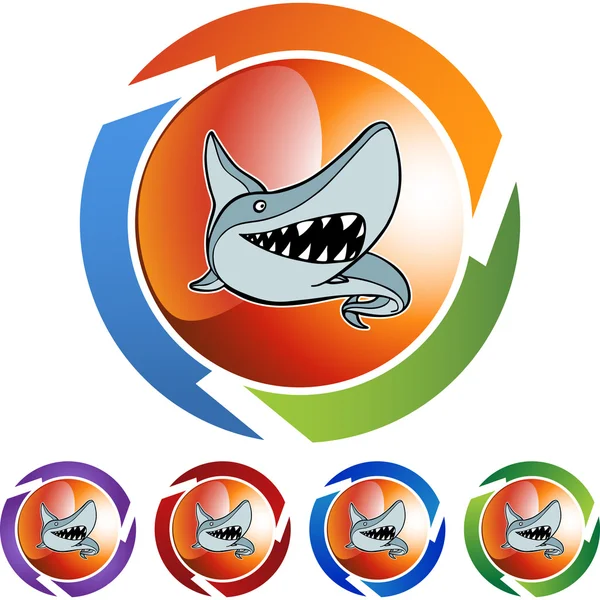 Tiburón botón web — Archivo Imágenes Vectoriales