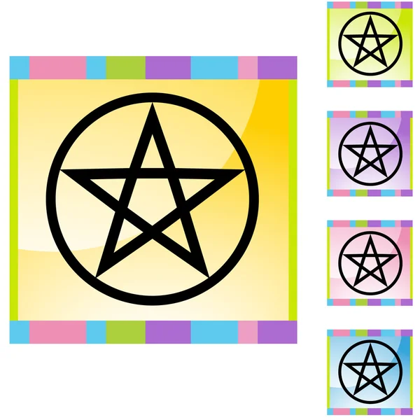 Pentagram gomb ikon — Stock Vector