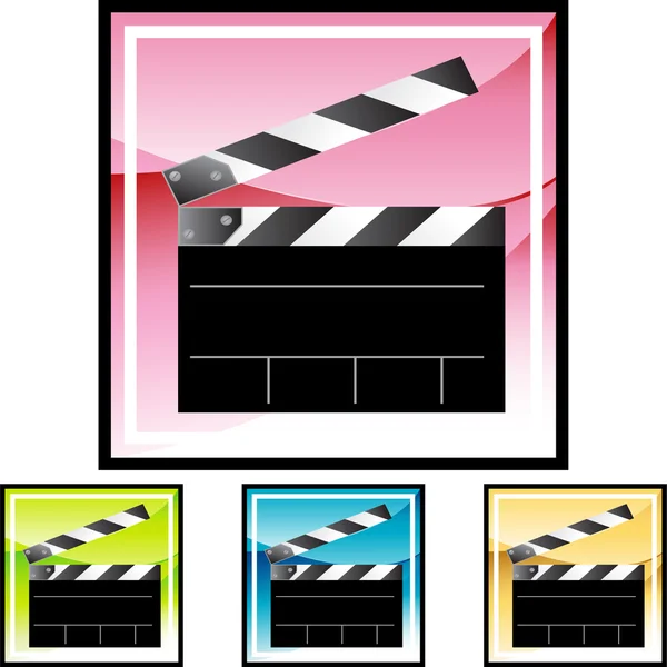 Movie Clapboard web button — Stock Vector