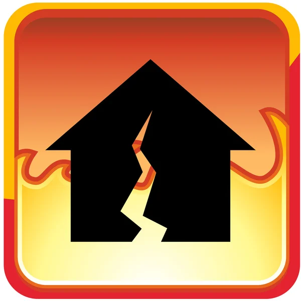 Damaged Home web icon — Stock Vector